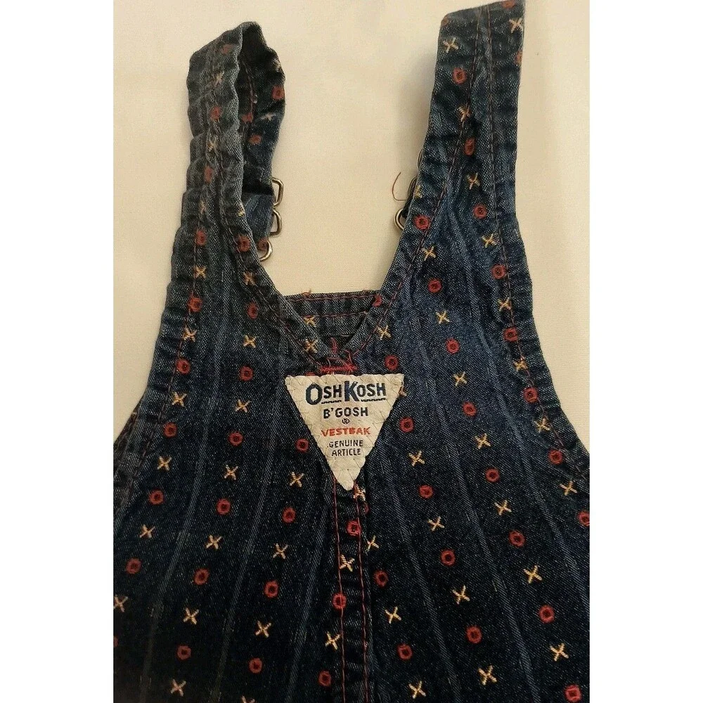 Vintage Osh Kosh B'Gosh Vesteak Blue Denim Overalls Boys 24M USA XOXO Designs